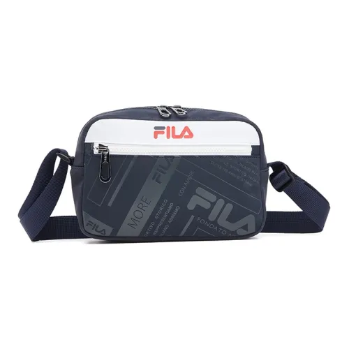 FILA Synthetic Leather Shoulder Bag Regular Unisex White Blue Multicolor