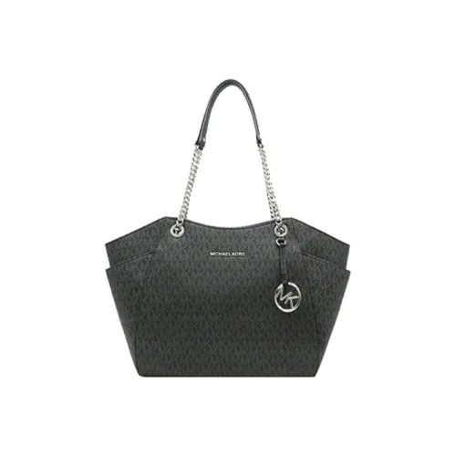 MICHAEL KORS Jet Set PVC One Shoulder Handbags Large Size Women's Black