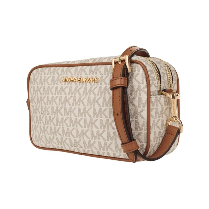 MICHAEL KORS Connie PVC Camera Bag Shoulder Bag Crossbody Bag Mini Women's Vanilla White & Brown-1