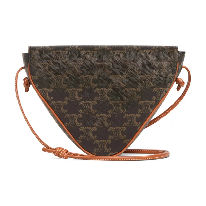 CELINE Cow Leather Triangle Bag, Shoulder Bag, Crossbody Bag Trumpets Women's Tawny-2