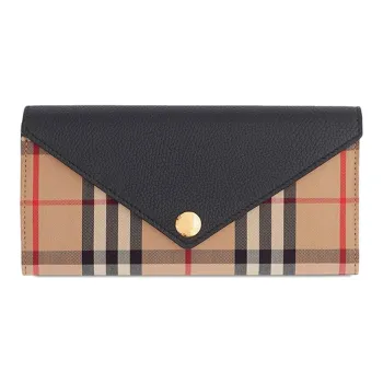 Burberry Polyamide Envelope Bag Wallet Women's Black/Yellow Brown