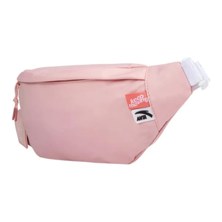 Anta Mr. Friendly Cookie Collaboration Fabric Fanny Pack Regular Unisex Apricot Pink-2