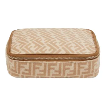 FENDI Polyester Makeup Bag Toiletry Bag Storage Bag Travel Bag Women's Light Umber