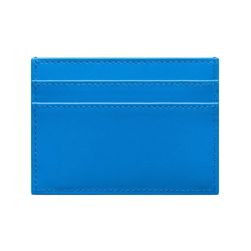 DIOR Cow Leather Card Clip Money Clip Card Holder Women's Fluorescent Blue-1