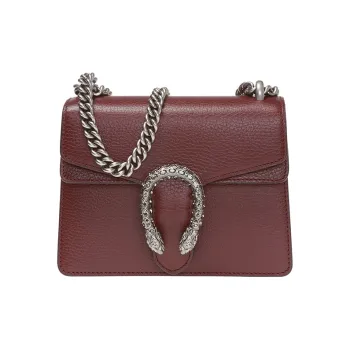 GUCCI Dionysus Leather Bacchus Bag Chain Pack Shoulder Bag Crossbody Bag Women's Burgundy