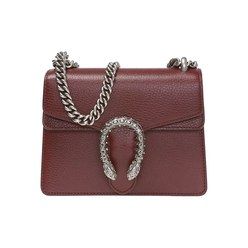 GUCCI Dionysus Leather Bacchus Bag Chain Pack Shoulder Bag Crossbody Bag Women's Burgundy-0