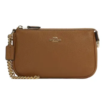 COACH Nolita Pebbled Leather Pochette, Shoulder Bag, Clutch Small Size Women's Earth Yellow