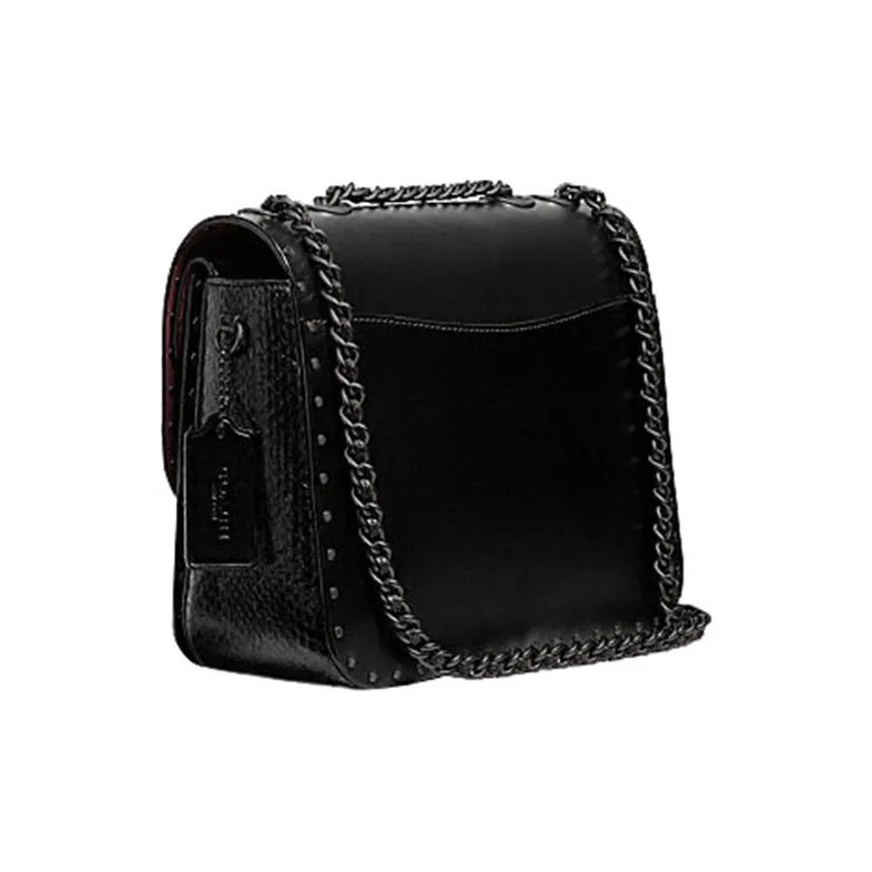 COACH Madison Leather Small Square Bag, Crossbody Bag, Shoulder Bag Medium Size Women's Black-1