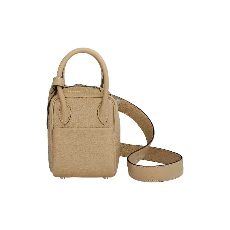 HERMES Lindy Taurillon Clemence Leather Handbag Shoulder Bag Crossbody Bag Mini Women's Trench Coat Beige-1