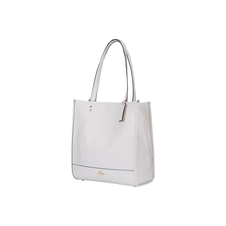 COACH Dempsey Canvas With Leather Tote Bag Shopping Bag Shoulder Bags Women's White-1