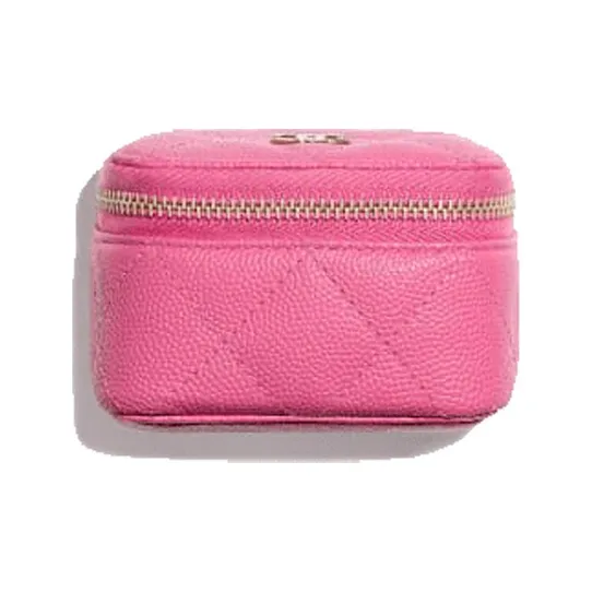 CHANEL Grain Caviar Calfskin Small Jewelry Pouch Coin Purse Women's Pink-1