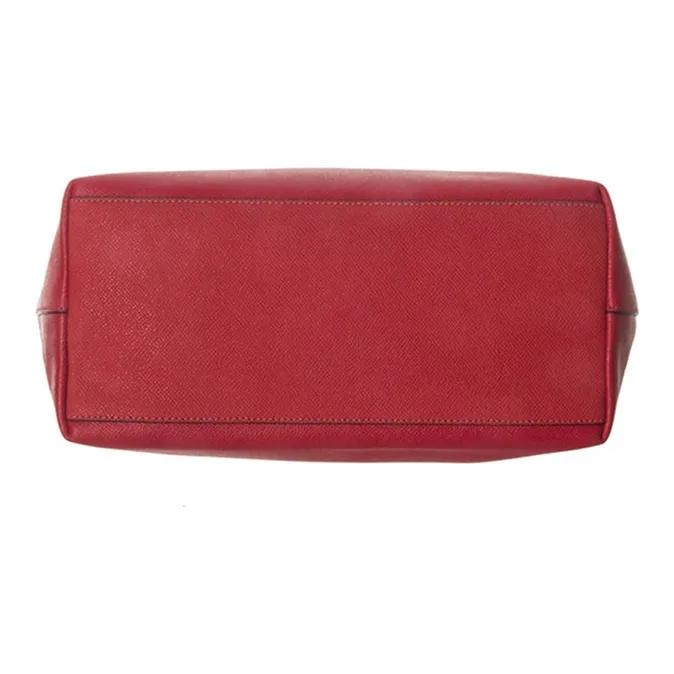 COACH Cow Leather Tote Bag Shopping Bag Shoulder Bags Women's Watermelon Red-4