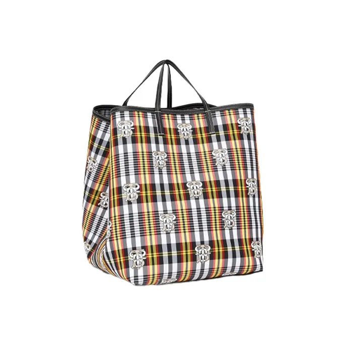 Burberry Polyamide Patchwork Leather Beach Bag Tote Bag Shopping Bag Shoulder Bag Handbag Extra Large Women's Black-1