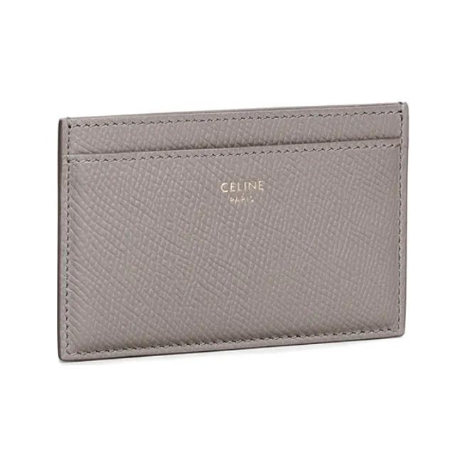 CELINE Cow Leather Card Holder Men's Egg Stone Color-1