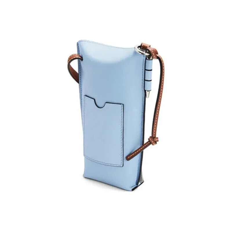 LOEWE Calfskin Cell Phone Pouch Shoulder Bag Crossbody Bag Women's Candy Color/Light Blue-1