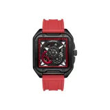 Black Case Red Dial Red Rubber Strap