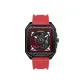 Black Case Red Dial Red Rubber Strap