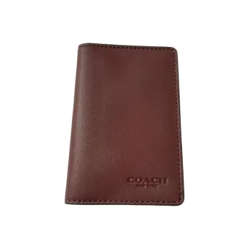 COACH Glove Tanned Leather Cow Leather Card Holder Card Holder Men's Red