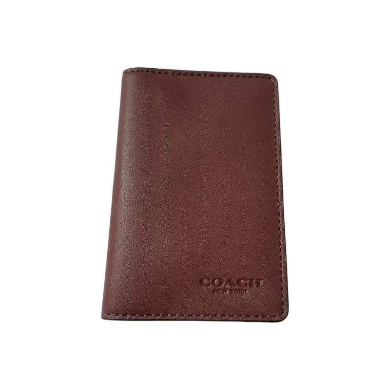 COACH Glove Tanned Leather Cow Leather Card Holder Card Holder Men's Red-0