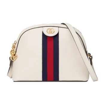 GUCCI Ophidia Leather Dome Bag Crossbody Bag Shoulder Bag Women's White
