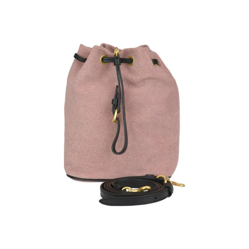 MOSCHINO Cow Leather Bucket Bags Crossbody Bag Shoulder Bag Women's Pink-1