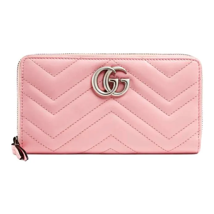 GUCCI Quilted Leather Wallet Women's Pink/Candy/Unicorn Color-0