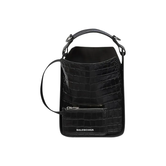 Balenciaga Tool 2.0 Cow Leather Tote One Shoulder Handbag Mini Women's Black-2