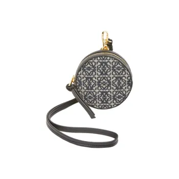 LOEWE Calfskin Fanny Pack, Halter Bag Coin Purse Women's Marine Blue/Black