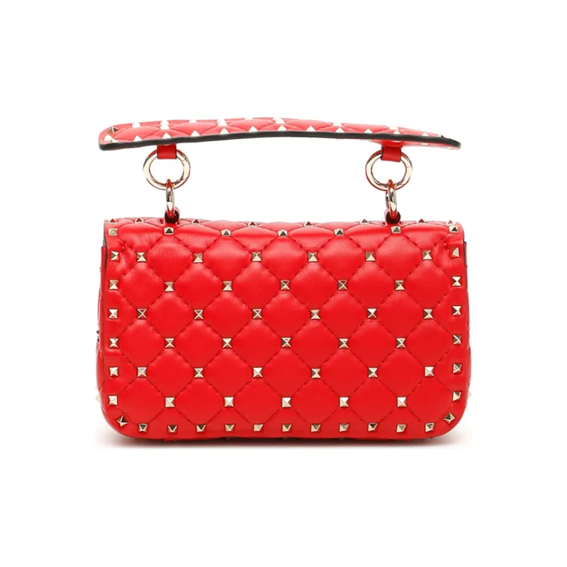 Valentino Cow Leather Shoulder Bag, Crossbody Bag, Handbag Trumpets Women's Red-2