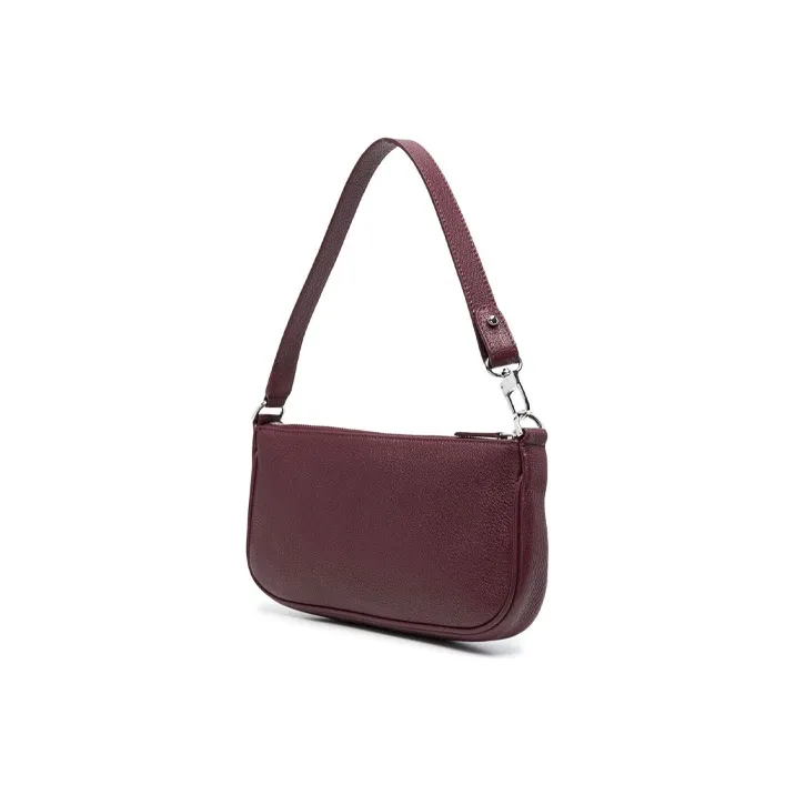By Far Rachel Grain Leather Shoulder Bag, Handbag, Shoulder Bag Women's Red Brown-1