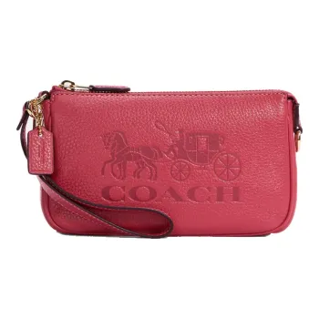 COACH Leather Pochette, Shoulder Bag, Clutch Trumpets Women's Pink
