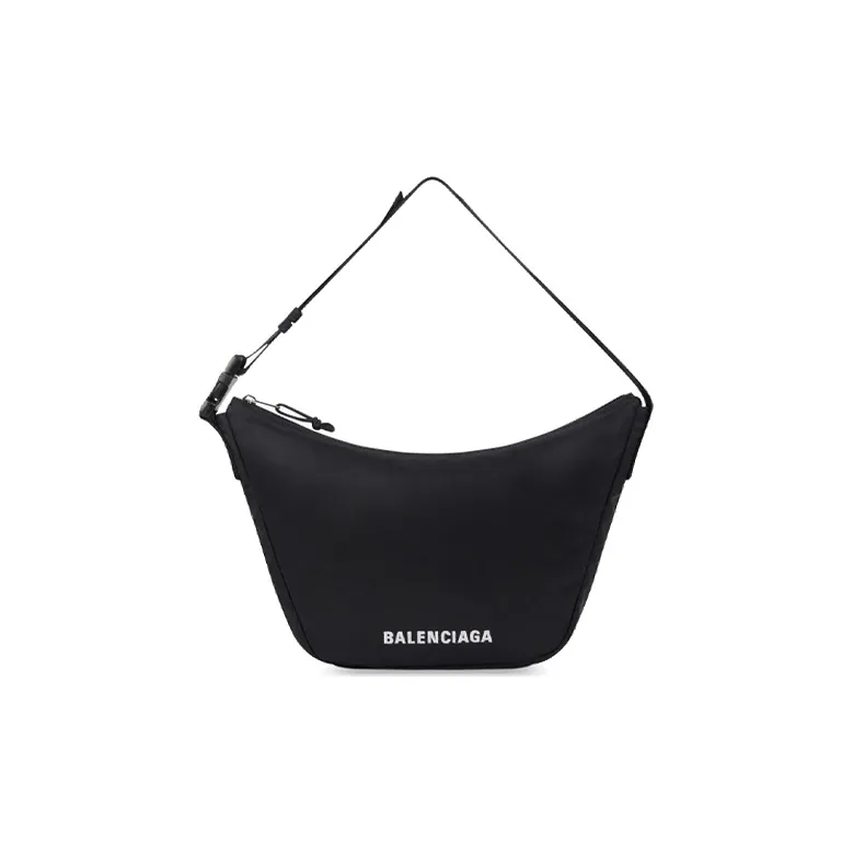 Balenciaga Recycled Nylon Shoulder Bag, Crossbody Bag Regular Women's Black-0