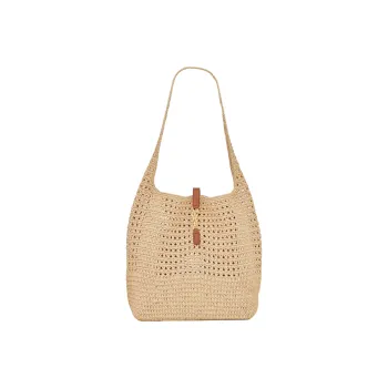 SAINT LAURENT Raffia Tote Bag, Shopping Bag, Hobo Bag, Crossbody Bag, Shoulder Bag Unisex Natural Beige Yellow
