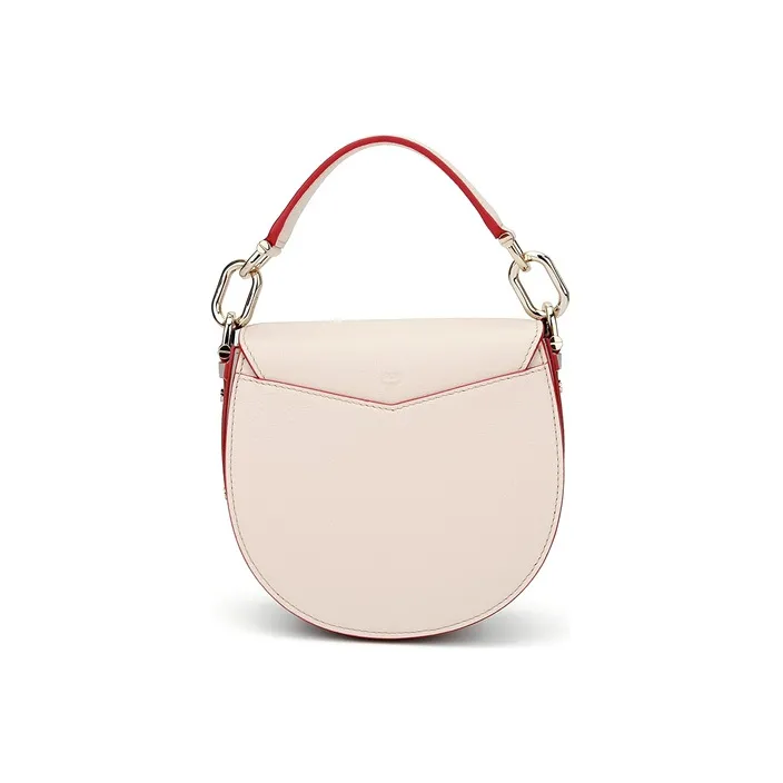 MCM Patricia Visetos Artificial Leather Saddle Bag Handbag Shoulder Bag Crossbody Bag Women's Pink Monogram-3