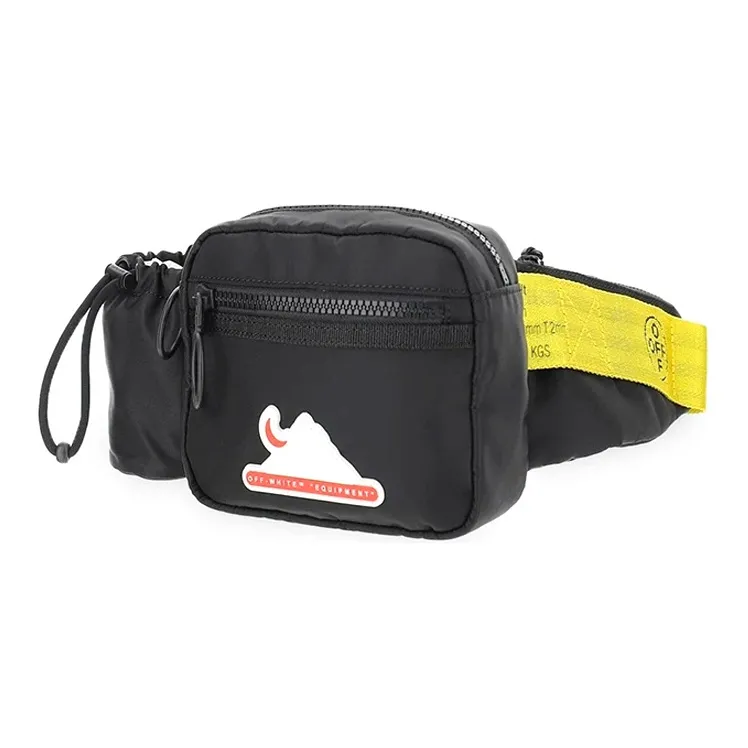 OFF WHITE Nylon Fabric Sling Bag, Fanny Pack Regular Unisex Black-1