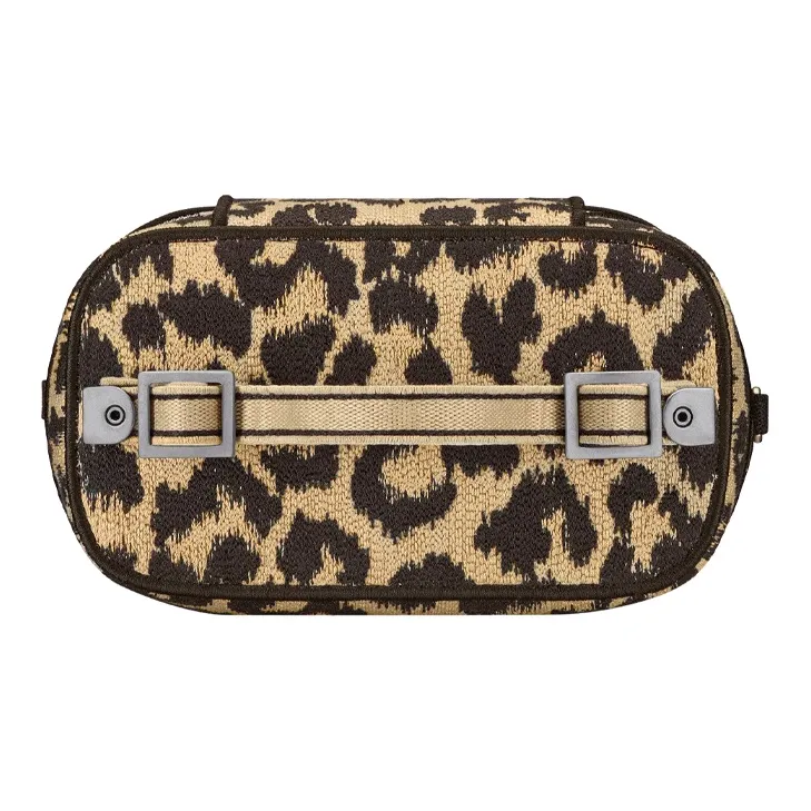 DIOR Embroidery Makeup Bag Toiletry Bag Travel Storage Bag Handbag Clutch Small Size Women's Brown-4