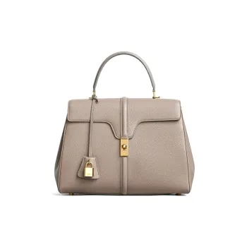 CELINE 16 Calfskin Handbag Medium Size Women's Egg Stone Brown