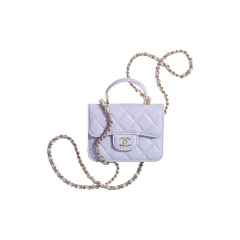 CHANEL Seamless Sheep Leather Handbag, Shoulder Bag, Crossbody Bag Regular Women's Light Purple