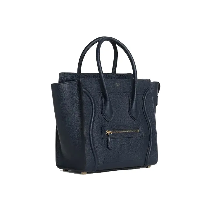 CELINE Luggage Cow Leather Handbags Shoulder Bag Crossbody Bag Extra Small Women's Marine Blue-2