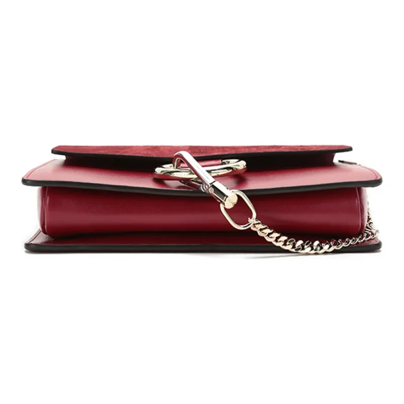 Chloe Chloé Bags Cow Leather Shoulder Bag Women's Burgundy-4