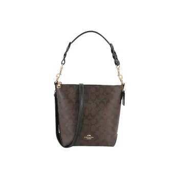 COACH PVC With Cow Leather Hobo Bag, Portable Crossbody Bag, Shoulder Bag Women's Dark Brown