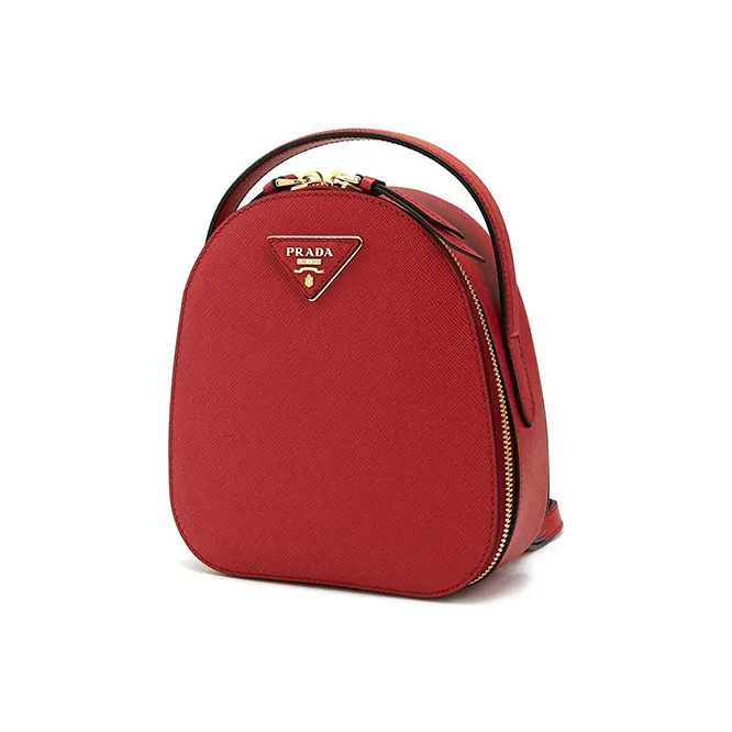 PRADA Saffiano Cow Leather Backpack Women's Red-1