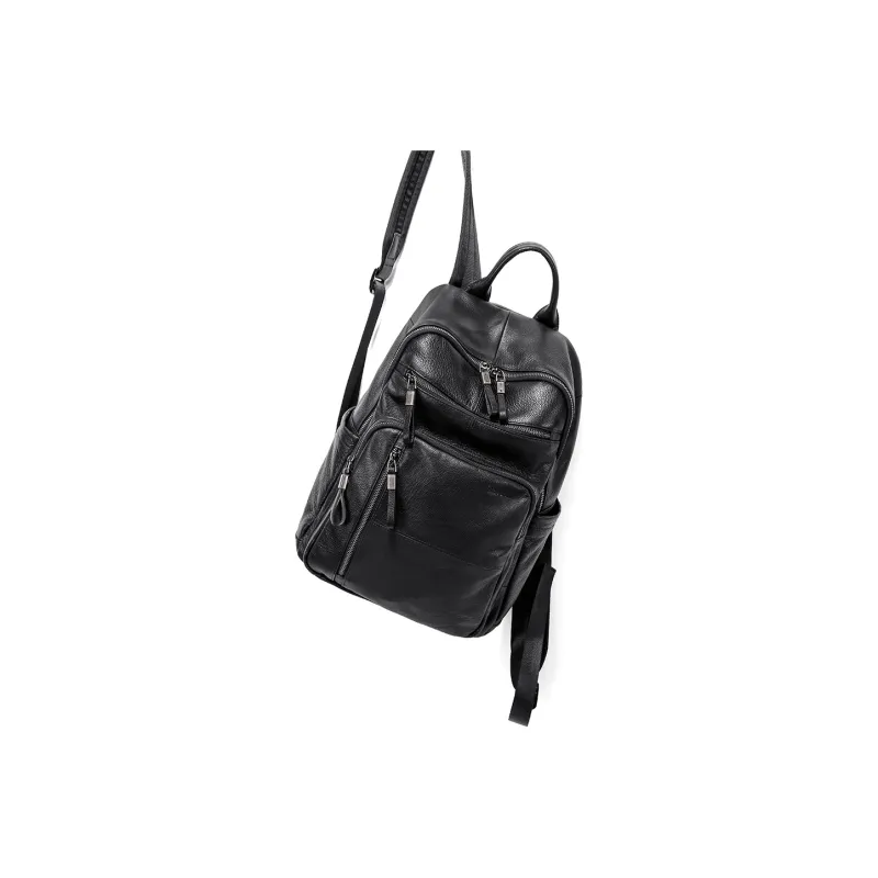 Ace Paul Cow Leather Backpack Regular Unisex Cool Black-4
