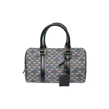 EMPORIO ARMANI PVC Handheld Bag Handbag Small Size Women's Gray