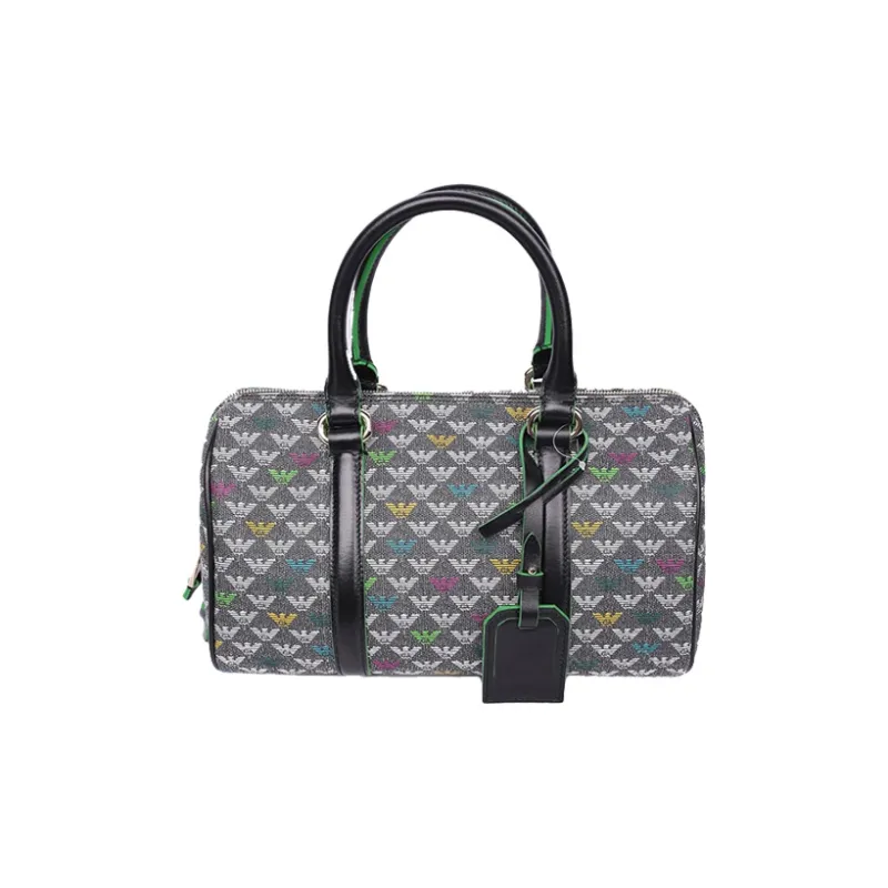 EMPORIO ARMANI PVC Handheld Bag Handbag Small Size Women's Gray-0