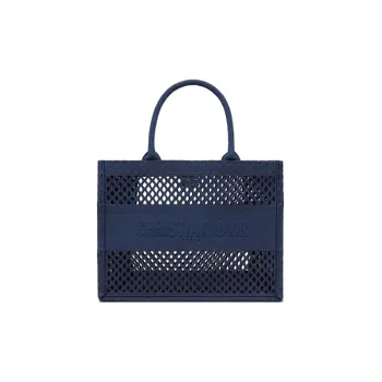 DIOR BookTote Embroidery Tote Bag Shopping Bag Handbag Medium Size Unisex Blue
