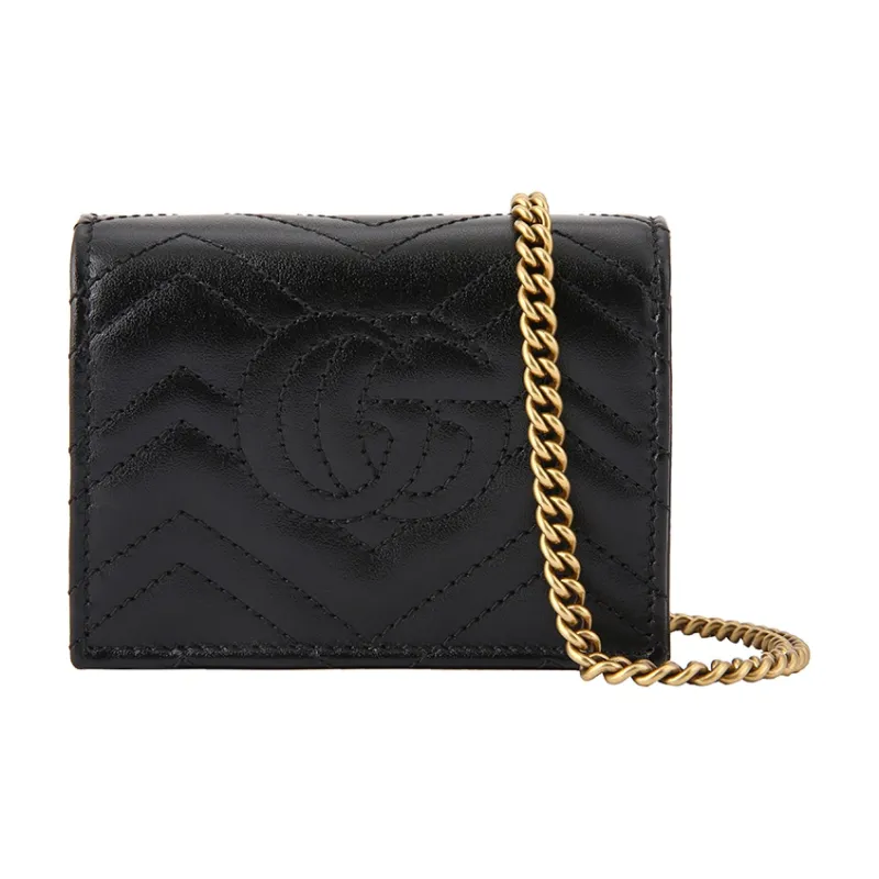 GUCCI GG Marmont Quilted Leather Shoulder Bag, Crossbody Bag Women's Black-2