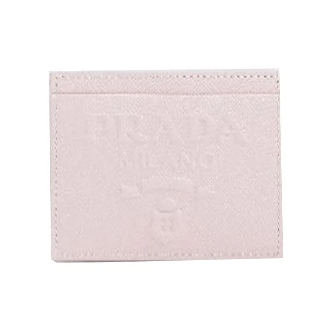 PRADA Leather Card Holder Women's Pink-0