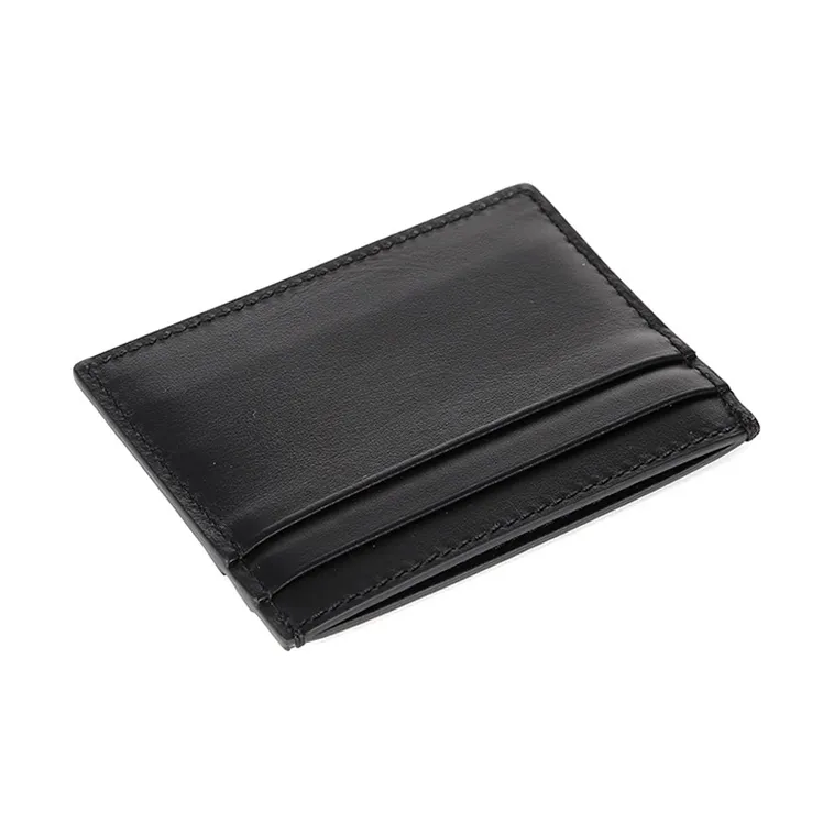 Burberry Cow Leather Wallets Card Holders Men's Black-4