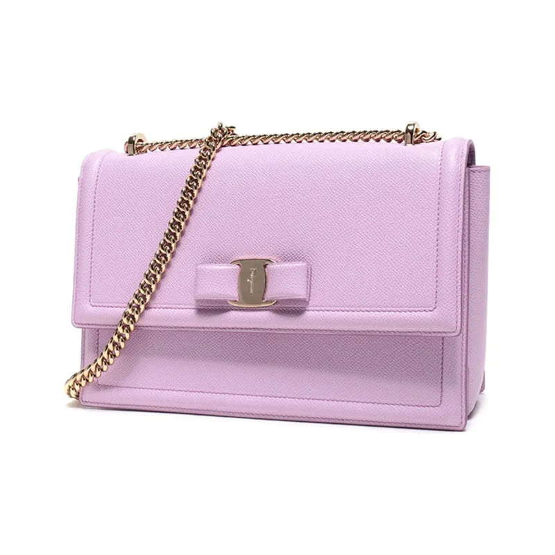 FERRAGAMO Cow Leather Crossbody Bag, Shoulder Bag Women's Pink Purple-1